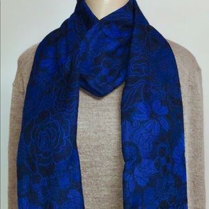 Dark Blue and Black Floral Scarf - Great Condition